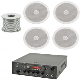4 Ceiling Speakers Restaurant / Coffee Shop Background music System