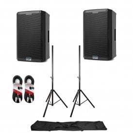 TS415 2500-WATT 15-INCH Active Speaker With Stands & Cables  Bundle 