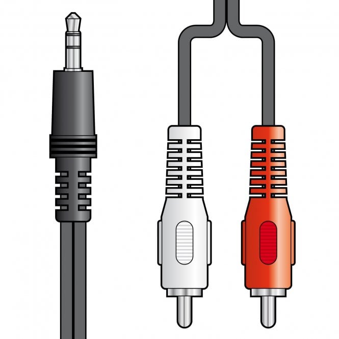 av:Link 3.5mm Stereo Plug to 2 x RCA Plugs Leads 3m