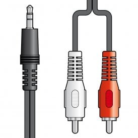 3.5mm Stereo Plug to 2 x RCA Plugs Leads 3m