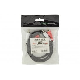Essential 2 x RCA Plugs to 2 x RCA Plugs Lead 1.5m