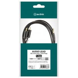 Precision 3.5mm Stereo Jack Plug to 2 x RCA Plugs Lead