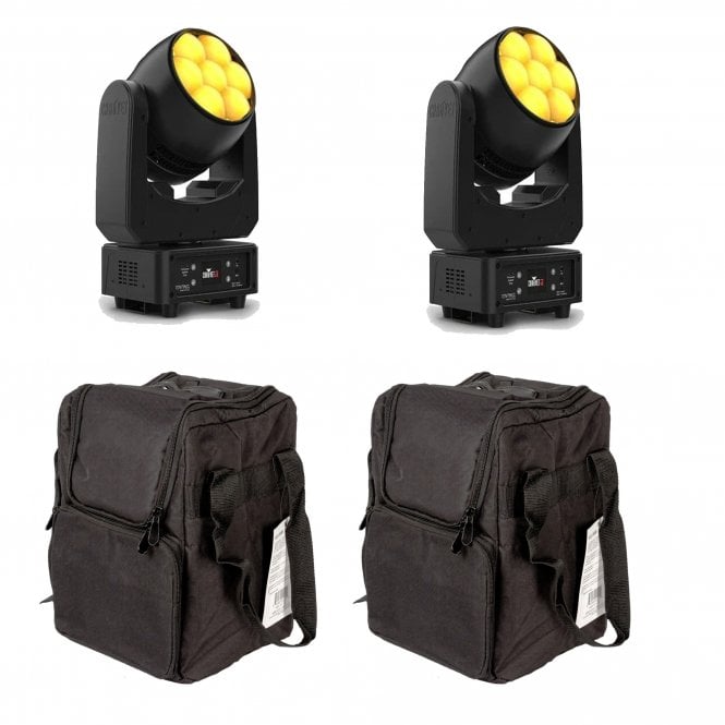 Chauvet DJ Sentinel Wash Q7Z ILS RGBW 7x20W Moving Head Pair with Bags  Bundle