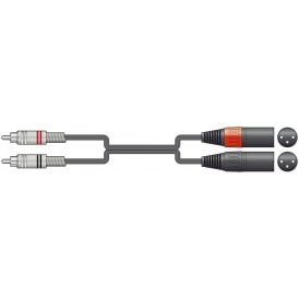 Audio 2 x RCA Plugs - 2 x XLR Male 1.5m