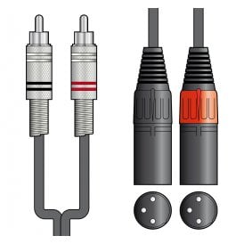 Classic Audio Leads 2 x RCA Plugs - 2 x XLR Male