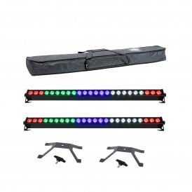 BatBar-100: Rechargeable 24 x 4W LED Wall Bar PAIR & Bag & Feet Bundle