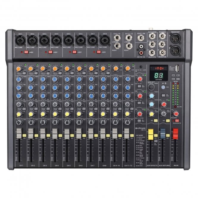 Citronic CMC-16 Live Mixing Console  DSP & USB/PC/BT Player 16 input