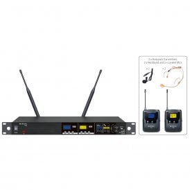 TU-series PLL Tuneable UHF Wireless Microphone System 2 x bodypack