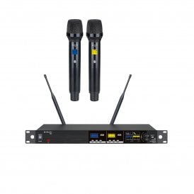 TU-series PLL Tuneable UHF Wireless Microphone System Twin Handheld 