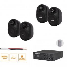 Background Music System with 4 black speakers 