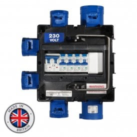 IMST Distribution Box 32A 415V In, 4 x 16A 240V Out 2P RCBO