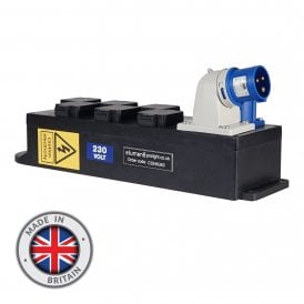 Rubber Distribution Unit, 16A In/Out, 6x 13A Out