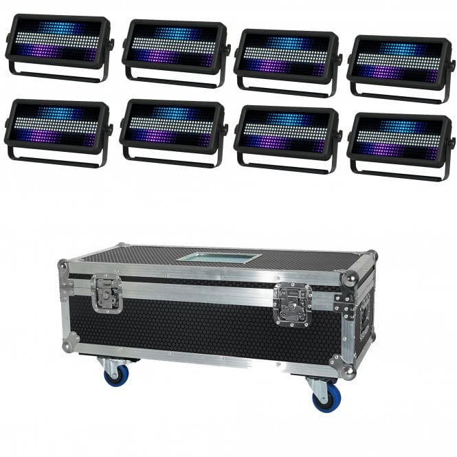 Equinox Blitzer Impact 384 Strobe set of 8 with case Bundle