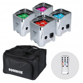Colour Raider Lithium Battery Uplighter Pack (Chrome Housing)