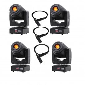 Fusion 100 Spot 80 watt LED Moving Heads x4  Bundle