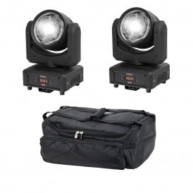Fusion 120TW cool white (6,300K) and warm white (2,700K) Moving head with rgb ring effect PAIR AND BAG Bundle