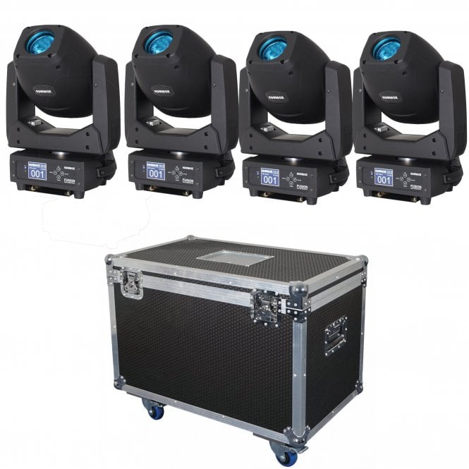 Equinox Fusion 200 Zoom Spot x4 & Flightcase  Bundle