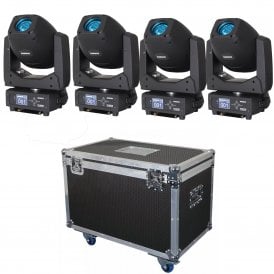 Equinox Fusion 200 Zoom Spot x4 & Flightcase  Bundle