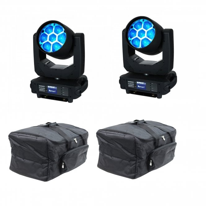 Equinox Fusion 300FX Zoom Wash Pair with bags Bundle