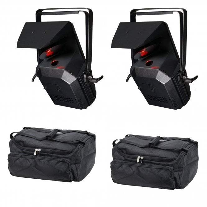 Equinox Helix Scan XP 150W Scanner  Pair Bundle with carry bags 