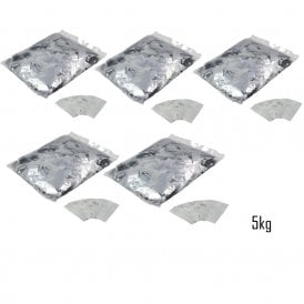 Loose Confetti – 5x Metallic Silver 5kg Bundle