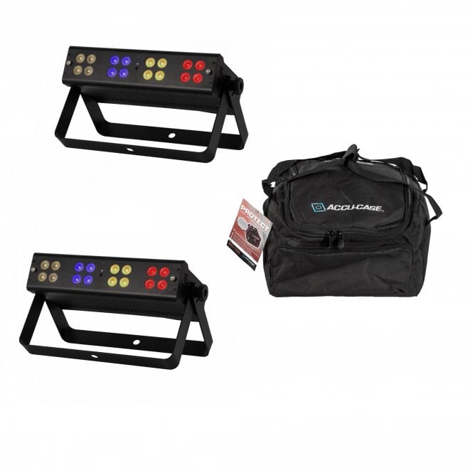 Equinox Quad Blox 16 x 4W quad-colour LEDs PAIR & Bag  Bundle