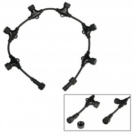 IP65 rated power cable for Elumen8 LED Dimmable String/Net Lights 1 input, 6 outputs (10cm spacing) and 1 pass thru