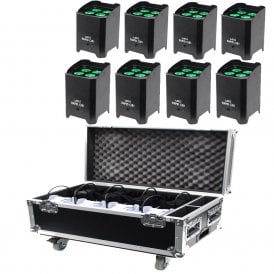 8x Rapid QB1 RGBA IP  with flight case bundle