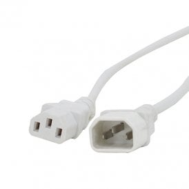IEC Male – IEC Female Cable (White Sheath) VARIOUS LENGTHS 