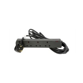 Essentials - UK 4 Gang Extension Lead Black