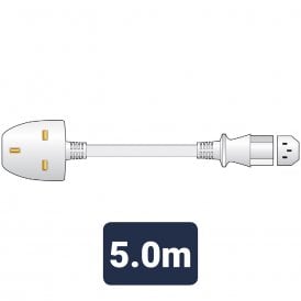 Mains Power Leads UK - IEC 10A WHITE 