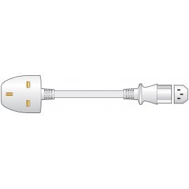 Power Lead UK Plug - IEC White 2.0m	