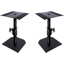 SMS50R A pair of studio monitor desktop stands with adjustable angle top plates