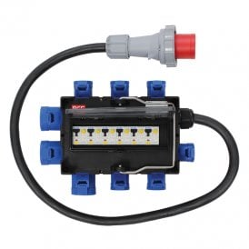 ISCHL Distribution Box 63A 415V In, 3 x 32A + 6 x 16A Out (9130023)