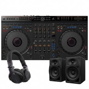 Pioneer DJ|AlphaTheta DDJ-GRV6 4-Channel DJ Controller with Speakers & Headphones Party Bundle
