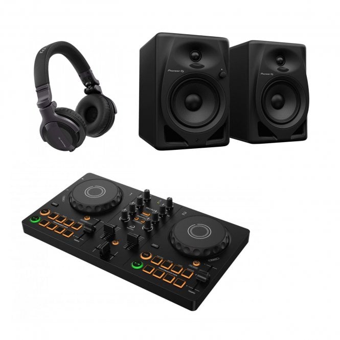Pioneer DJ|AlphaTheta HOUSE PARTY BUNDLE :DDJ-FLX2 2-Channel DJ-Controller & DM-40D Speakers and Headphone Bundle
