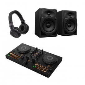 HOUSE PARTY BUNDLE :DDJ-FLX2 2-Channel DJ-Controller & DM-40D Speakers and Headphone Bundle