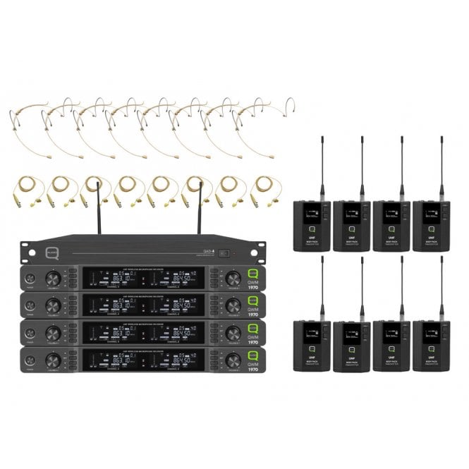 Q-Audio QWM 1970 8 Way Headworn/Lapel System with ADU