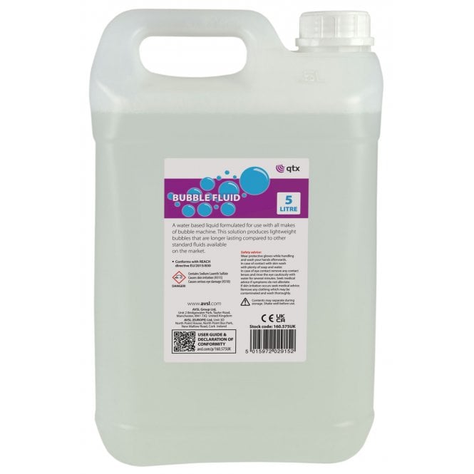 QTX Bubble Fluid 5L for bubble machines