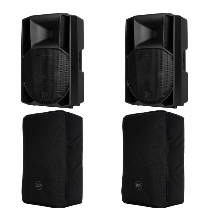 RCF Professional Audio  ART 732-A MK5 12inch Active 2-Way Loudspeaker PAIR AND COVERS Bundle