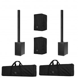 EVOX J11 ACTIVE THREE-WAY PORTABLE COLUMN SPEAKER PAIR WITH COVERS Bundle