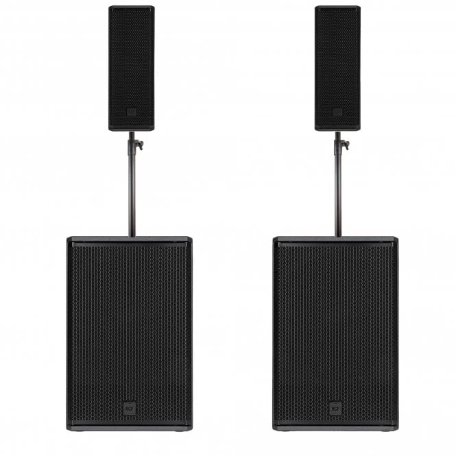 RCF Professional Audio   NXL-14A & SUB15-AX 8600W Active PA Package With Poles & Cables 