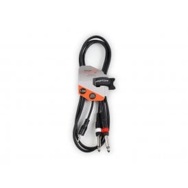 1 x 3.5mm Stereo Moulded Jack Plug - 2 x 6.3mm Jack Plugs 1.5m