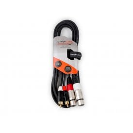 2 x Female XLR Connectors - 2 x Male RCA Phono Plugs, Professional Audio Signal Cable