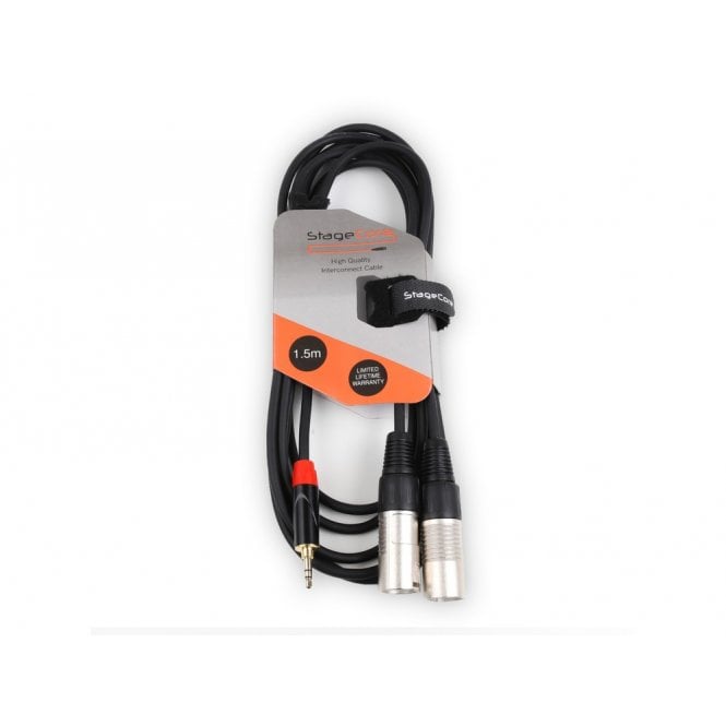 STAGECORE 2 x Male XLR Connectors - 1 x 3.5mm Stereo Mini Jack Plug