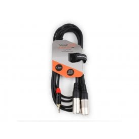 2 x Male XLR Connectors - 1 x 3.5mm Stereo Mini Jack Plug