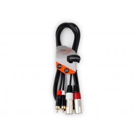 2 x Male XLR Connectors - 2 x Male RCA Phono Plugs, Professional Audio Signal Cable (various lengths)