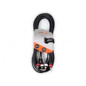 2 x RCA Moulded Plug - 2 x RCA Moulded Plugs, Professional Audio Signal Cable -5 meter