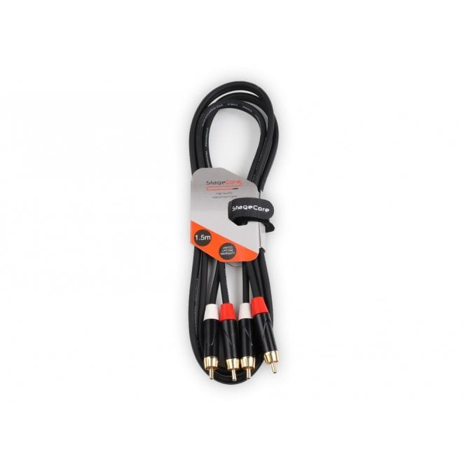 STAGECORE 2x Male RCA Plugs - 2 x Male RCA Phono Plugs