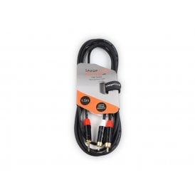 3.5mm Stereo Mini Jack Plug - 2 x Male RCA Phono Plugs, Professional Audio Signal Cable (various lengths)